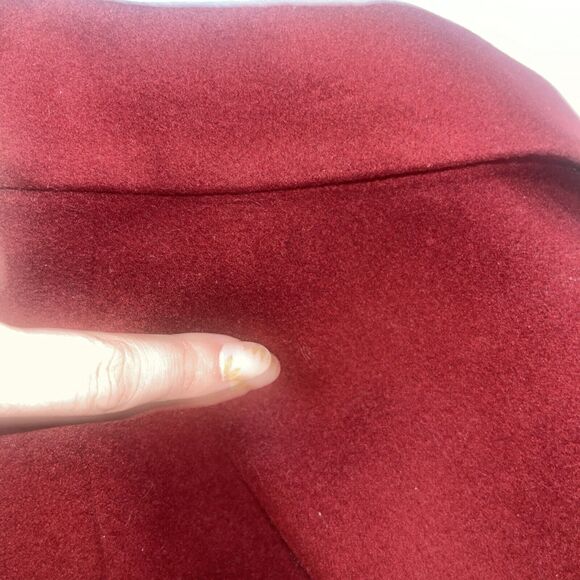 Women’s Faconnable 100% Wool Maroon Coat Sz M Medium W Flaws - Picture 15 of 16